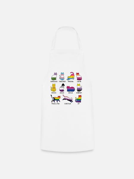 LGBTQ-Pride-Monat – Rainbow Cats - Kochschürze - Weiß