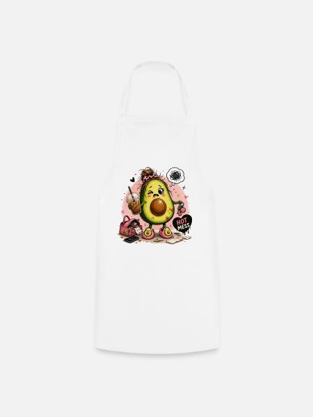 Kawaii Avocado Hot Mess - Kochschürze - Weiß