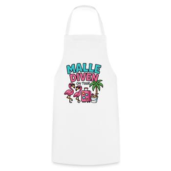 Malle Divas On Tour Women's Flamingo Mallorca Party - Cooking Apron - white - Front - AI Model Male 185 dark (185cm)