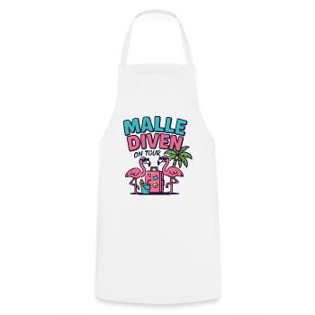 Malle Divas On Tour Women's Flamingo Mallorca Party - Cooking Apron - white - Front - AI Model Male 185 dark (185cm)