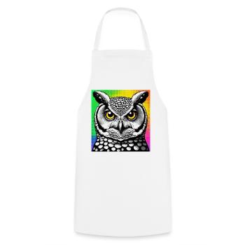 hibou - Tablier de cuisine - blanc - Devant - AI Model Male 185 dark (185cm)