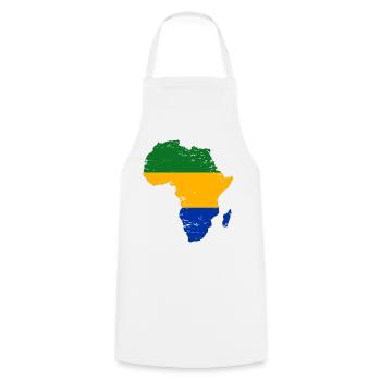 Gabon_Flagge_Afrika_used - Cooking Apron - white - Front - AI Model Male 185 dark (185cm)