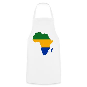 Gabon_Flagge_Afrika - Cooking Apron - white - Front - AI Model Male 185 dark (185cm)