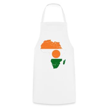 Niger_Flagge_Afrika_used - Cooking Apron - white - Front - AI Model Male 185 dark (185cm)