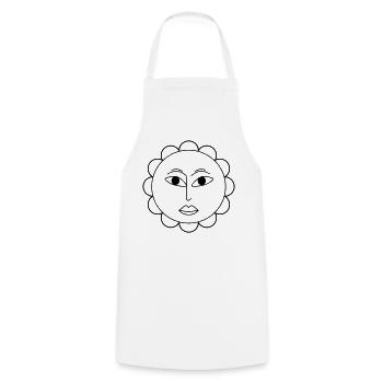 Simple flower - Cooking Apron - white - Front - AI Model Male 185 dark (185cm)