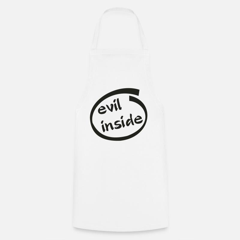 Evil Inside Ring Graphic - Cooking Apron - white