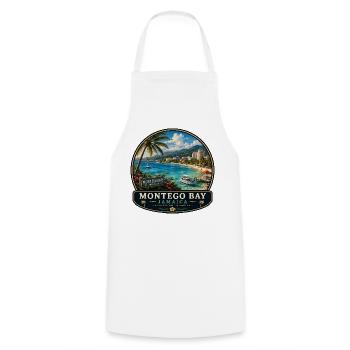 Montego Bay Jamaica Caribbean Vacation Beach Palms - Cooking Apron - white - Front - AI Model Male 185 dark (185cm)