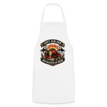 Feuerwehr Emblem Flammenhelm - Kochschürze - Weiß - Vorne - AI Model Male 185 dark (185cm)