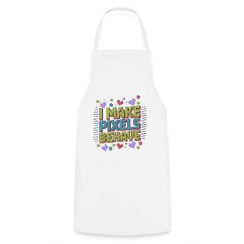 Graphic Designer I Make Pixels Graphic Artist - Cooking Apron - white - Front - AI Model Male 185 dark (185cm)