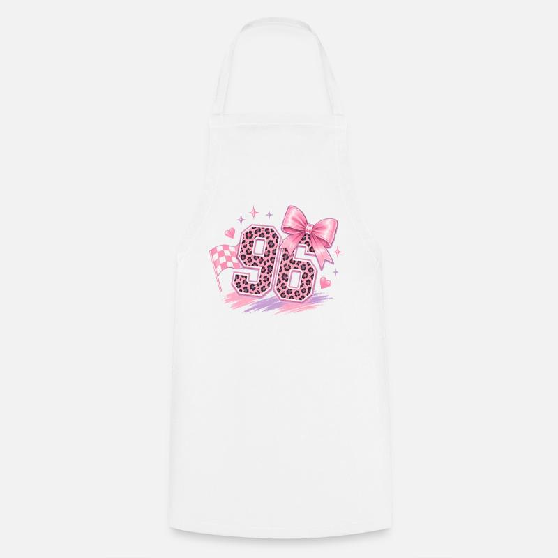 Paillettes Léopard Rose 96 - Tablier de cuisine - blanc