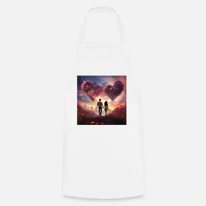 Heart cloud in evening light - Cooking Apron - white