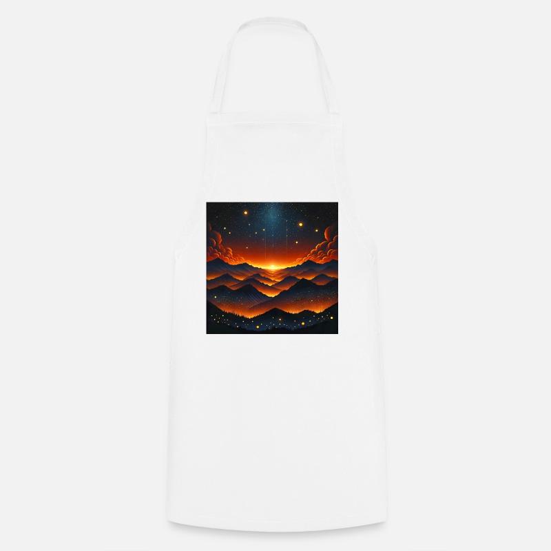 Glowing sunset over Bergen - Cooking Apron - white