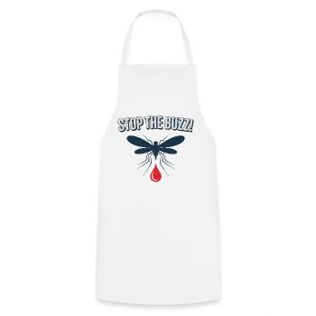 Stop the Buzz Mosquito Blood Drop - Cooking Apron - white - Front - AI Model Male 185 dark (185cm)