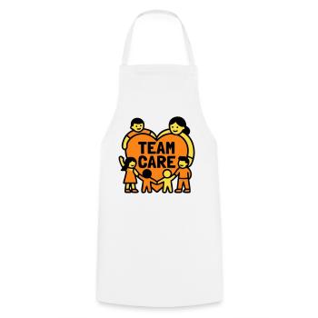 Team Care Herz Kita Wappen - Kochschürze - Weiß - Vorne - AI Model Male 185 dark (185cm)