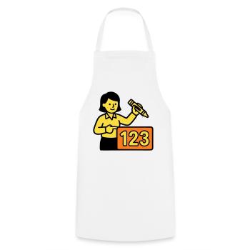 Enseignant Math 123 School - Tablier de cuisine - blanc - Devant - AI Model Male 185 dark (185cm)