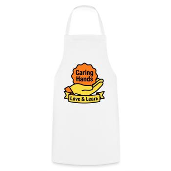 Logo des Mains Attentionnées du blason de Kita - Tablier de cuisine - blanc - Devant - AI Model Male 185 dark (185cm)