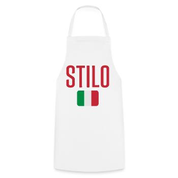 Stilo Italy Flag Emblem - Cooking Apron - white - Front - AI Model Male 185 dark (185cm)