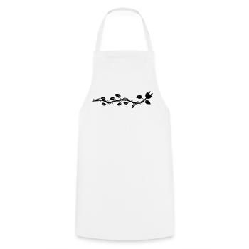 Garland leaves, which ends in a plug. - Cooking Apron - white - Front - AI Model Male 185 dark (185cm)