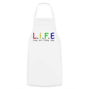 Vie - Tablier de cuisine - blanc - Devant - AI Model Male 185 dark (185cm)