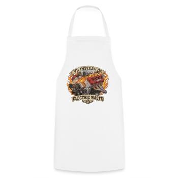 V8 au lieu de VE – Déchets électriques - Tablier de cuisine - blanc - Devant - AI Model Male 185 dark (185cm)