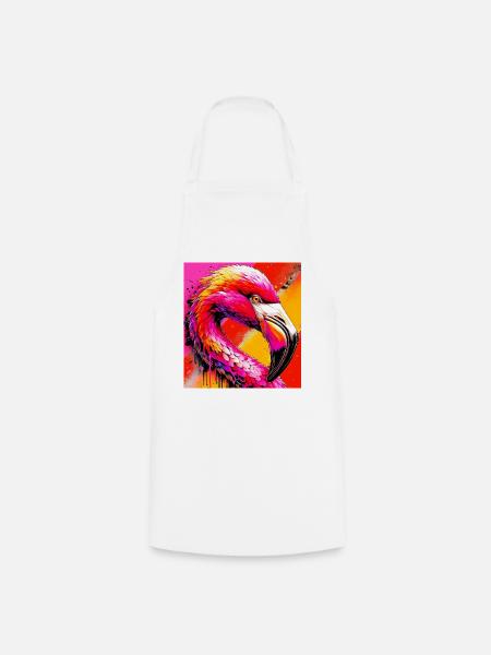 Flamingo - Kochschürze - Weiß