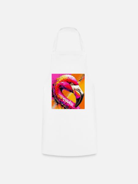 Flamingo - Kochschürze - Weiß