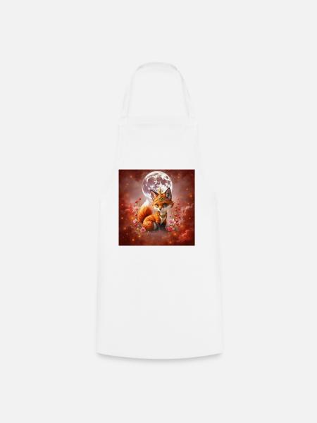 Lunar Fox mit Juwelen - Kochschürze - Weiß