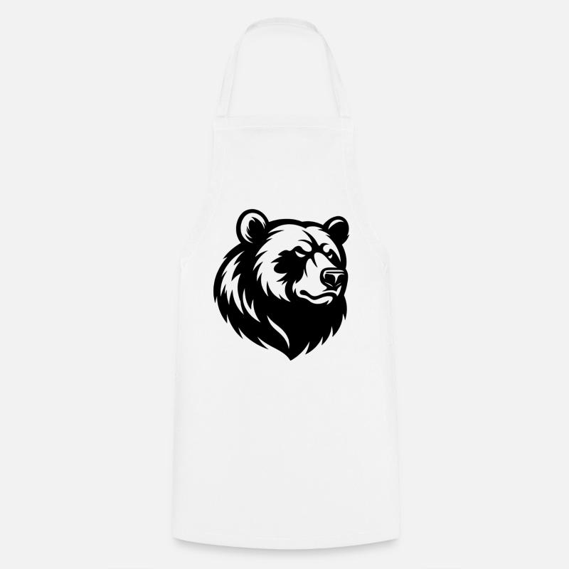 Angry Bear Head - Kochschürze - Weiß
