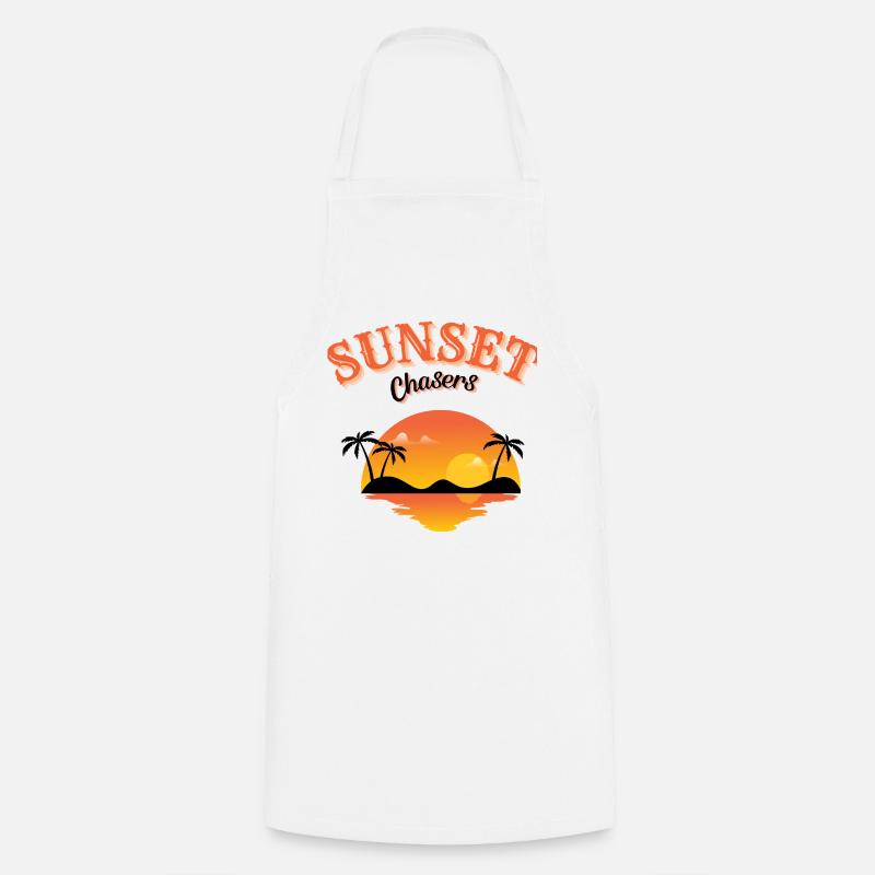 Sunset Chasers Tropical Evening Vibes - Cooking Apron - white