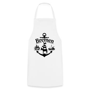 Bremen - Kochschürze - Weiß - Vorne - AI Model Male 185 dark (185cm)