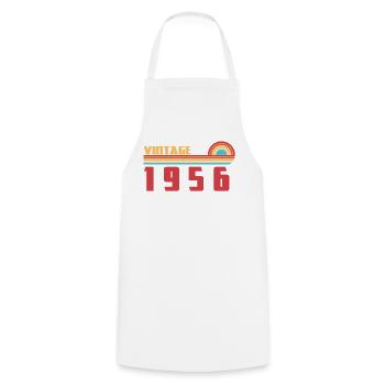 70 Jahre altes Schul-Tee Geboren 1956 - Kochschürze - Weiß - Vorne - AI Model Male 185 dark (185cm)