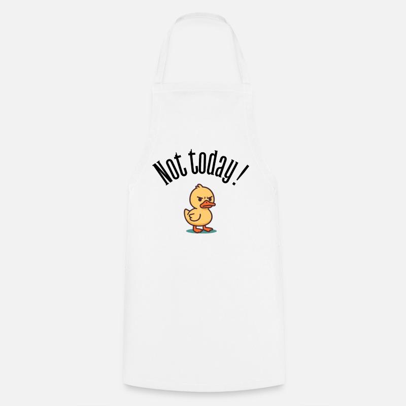 Nicht heute! Grumpy Duck Attitüde-T-Shirt - Kochschürze - Weiß