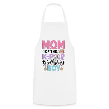 Maman du garçon anniversaire de la K-Pop - Tablier de cuisine - blanc - Devant - AI Model Male 185 dark (185cm)