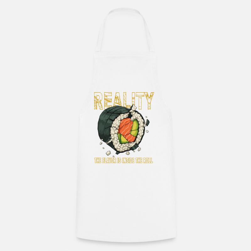 Sushi Roll Reality Inner Flavor - Cooking Apron - white