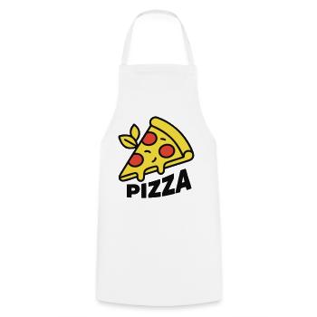 Pizza Piece Letting Italy Pizzeria - Tablier de cuisine - blanc - Devant - AI Model Male 185 dark (185cm)