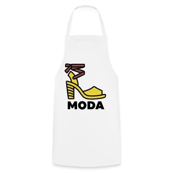 High Heel Shoe Moda Italy Fashion Vacation - Cooking Apron - white - Front - AI Model Male 185 dark (185cm)