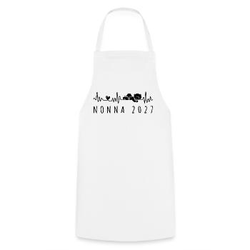 Futura Nonna 2027 Battito Cardiaco in Gravidanza - Cooking Apron - white - Front - AI Model Male 185 dark (185cm)