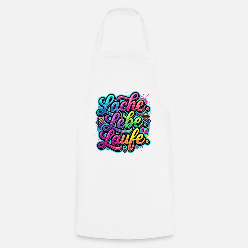 Laugh Live Run Graffiti - Cooking Apron - white