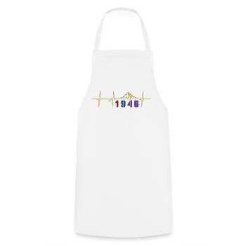 Floral Vintage 80 Ans Octogénaire Cadeau 1946 - Tablier de cuisine - blanc - Devant - AI Model Male 185 dark (185cm)