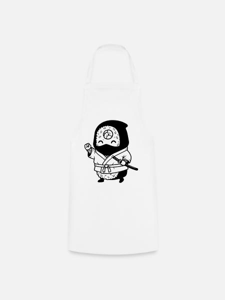 Sushi Samurai Kawaii - Kochschürze - Weiß