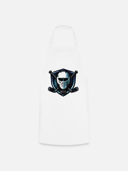 Eishockey Maske Wappen - Kochschürze - Weiß