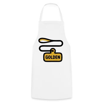 Dog Leash Golden Retriever Walk - Cooking Apron - white - Front - AI Model Male 185 dark (185cm)