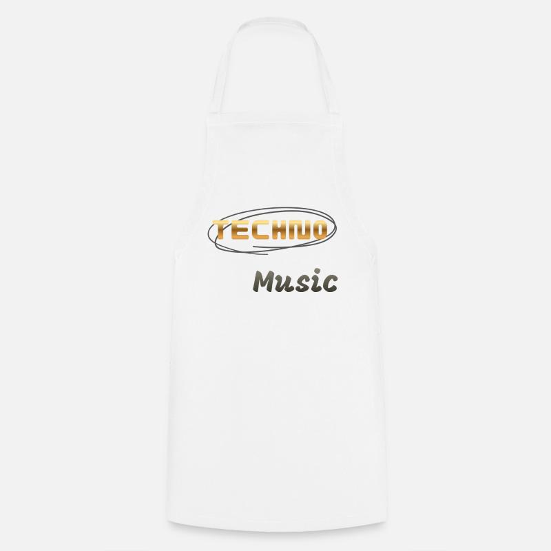 Musique techno - Tablier de cuisine - blanc