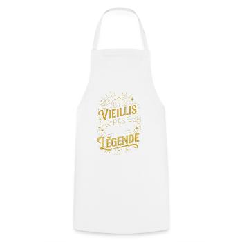 Je ne vieillis pas je deviens une légende - Tablier de cuisine - blanc - Devant - AI Model Male 185 dark (185cm)
