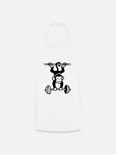 Primate Power - Gym Affe - Kochschürze - Weiß