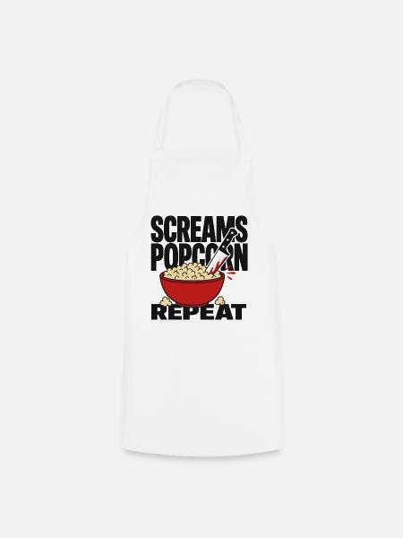 Screams Popcorn Repeat - Kochschürze - Weiß