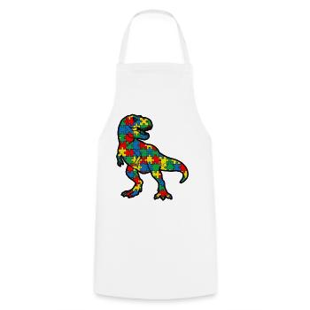 Autisme Dinosaure T-Rex Enfant - Tablier de cuisine - blanc - Devant - AI Model Male 185 dark (185cm)