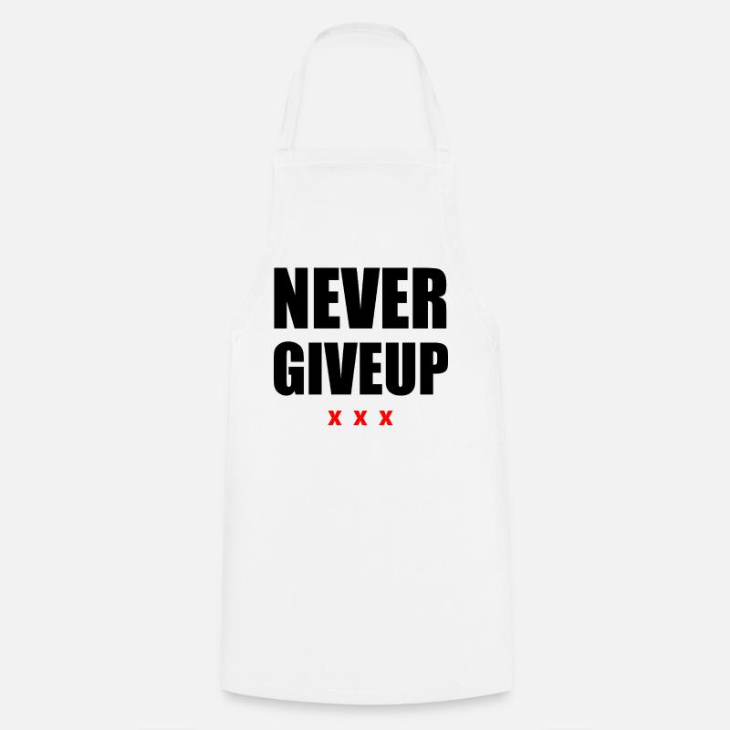 Ne jamais abandonner le noir/rouge - Tablier de cuisine - blanc