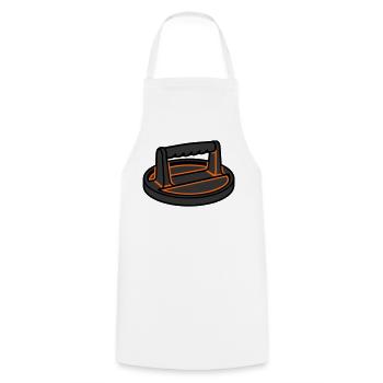 Burgerpresse Smashburger Grillen Foodtruck - Kochschürze - Weiß - Vorne - AI Model Male 185 dark (185cm)