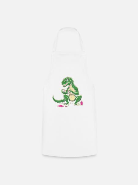 Dino Nagellack Chaos - Kochschürze - Weiß